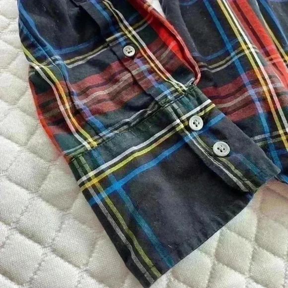 J Crew Christmas tartan holiday plaid long sleeve button front shirt 8 - Picture 6 of 7